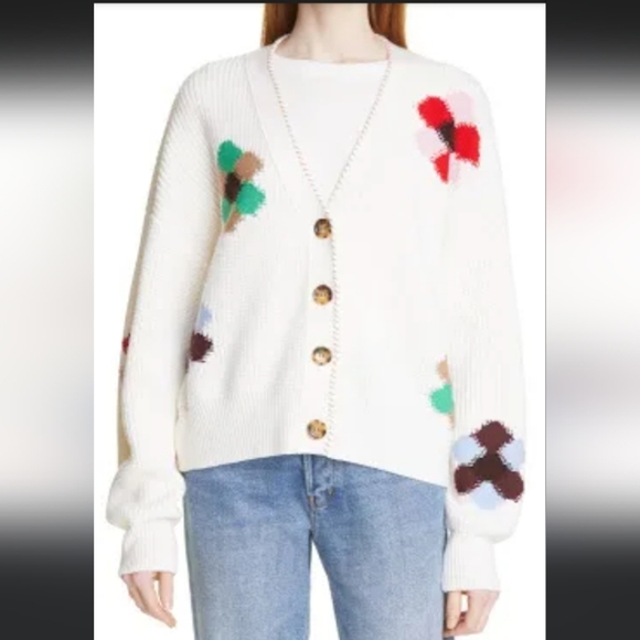 La Ligne Intarsia Flower Cardigan - Picture 4 of 12